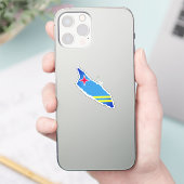 アルバの地図の国旗 シール (スマートフォン)