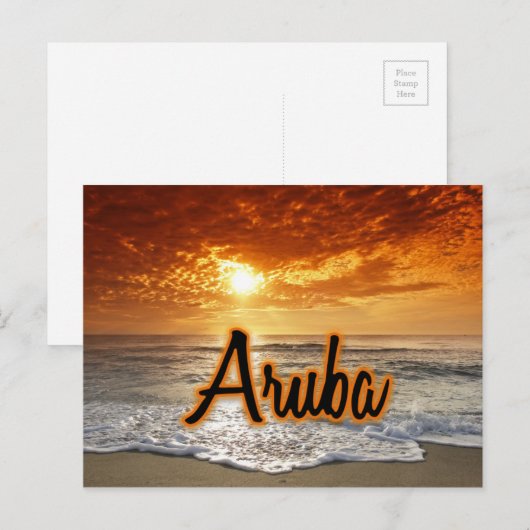 アルバの夕日 ポストカード (正面/裏面)