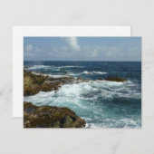 アルバの岩の多い海岸と青い海 (正面/裏面)