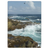 アルバの岩の多い海岸と青い海 クリップボード (裏面)