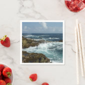 アルバの岩の多い海岸と青い海 スタンダードカクテルナプキン (インサイチュ)