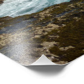 アルバの岩の多い海岸と青い海 フォトプリント            (角)