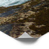 アルバの岩の多い海岸と青い海 ポスター (角)