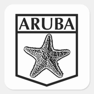 アルバの島のデザイン-光沢のある正方形のステッカーLar スクエアシール