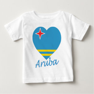 アルバの旗のハート ベビーTシャツ