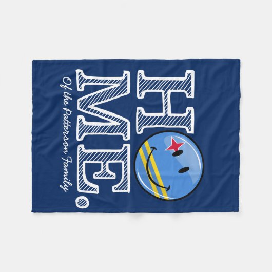 アルバの旗の微笑の家のウォーマー フリースブランケット (正面(横))