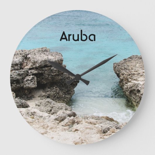 アルバの海岸 ラージ壁時計 (正面)
