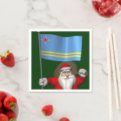 アルバの看板のあるサンタクロース スタンダードカクテルナプキン (インサイチュ)