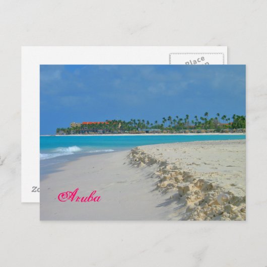 アルバの砂及び波の郵便はがき ポストカード (正面/裏面)