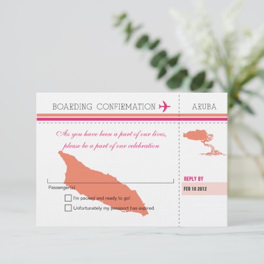 アルバへのRSVPの搭乗券 出欠カード (スタンド正面)