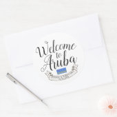 アルバへようこそ |宛先ウェディングカスタム ラウンドシール (封筒)