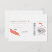 アルバへ出発する 搭乗券 への 返信 (正面/裏面)