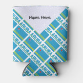 アルバアルバン国旗のタイル張り黒パーソナライズされた 缶クーラー (正面)