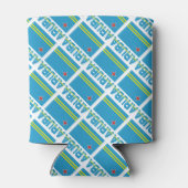 アルバアルバン国旗のタイル張り黒パーソナライズされた 缶クーラー (裏面)