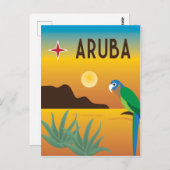 アルバカラフルカリブのイラストレーション ポストカード (正面/裏面)