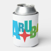 アルバカラフル文字withレッドスターデザイン 缶クーラー (缶正面)
