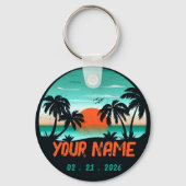 アルバカリブのシーヴィンテージレトロサンセットディ土産 キーホルダー (裏面)