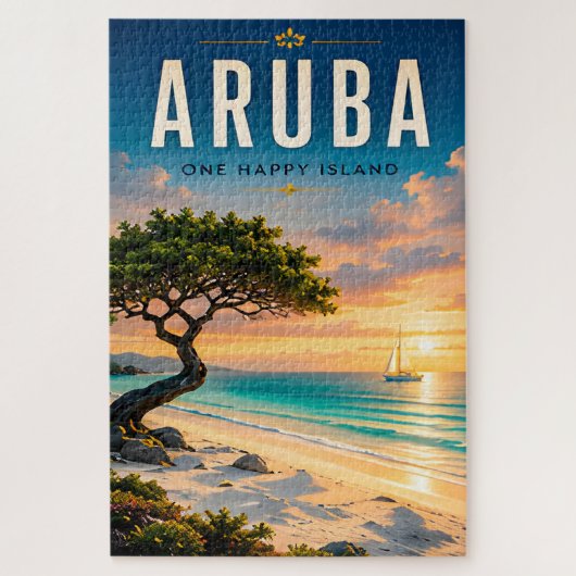 🌴 アルバカリブ海のビーチ エスケープ ☀️ ジグソーパズル (縦)