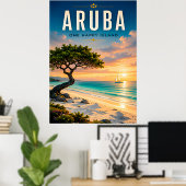 🌴 アルバカリブ海のリゾート気分 ☀️ ポスター (ホームオフィス)