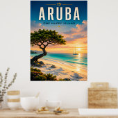 🌴 アルバカリブ海のリゾート気分 ☀️ ポスター (キッチン)