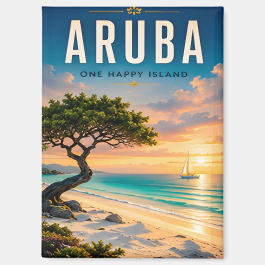 🌴 アルバカリブ海のリゾート気分 ☀️ マグネット (正面)