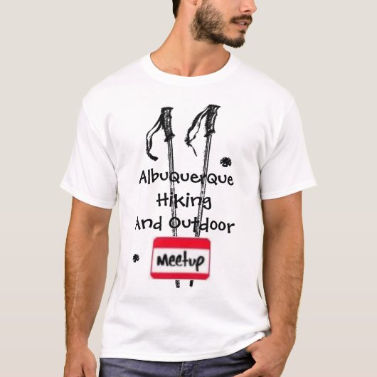 アルバカーキのハイキングおよび屋外のMeetup Tシャツ (正面)