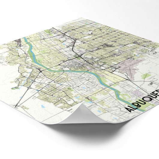 アルバカーキの地図 ポスター (角)