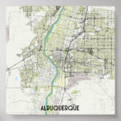 アルバカーキの地図 ポスター (正面)