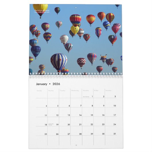 アルバカーキの紅葉 カレンダー (1月 2026)