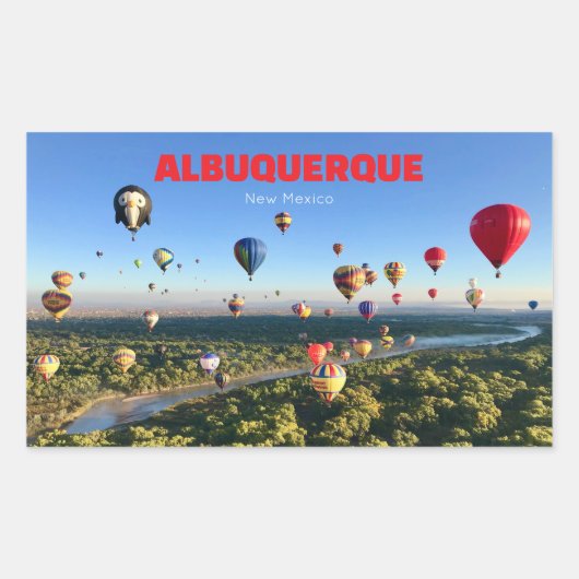アルバカーキニューメキシコステッカーバルーンフェスティバル 長方形シール (正面)