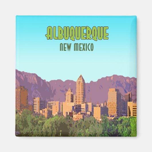 アルバカーキニューメキシコヴィンテージ マグネット (正面)