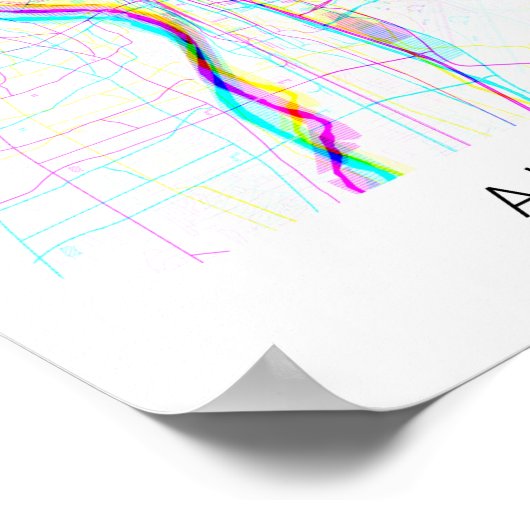 アルバカーキニューメキシコ抽象芸術シンプルの地図 ポスター (角)