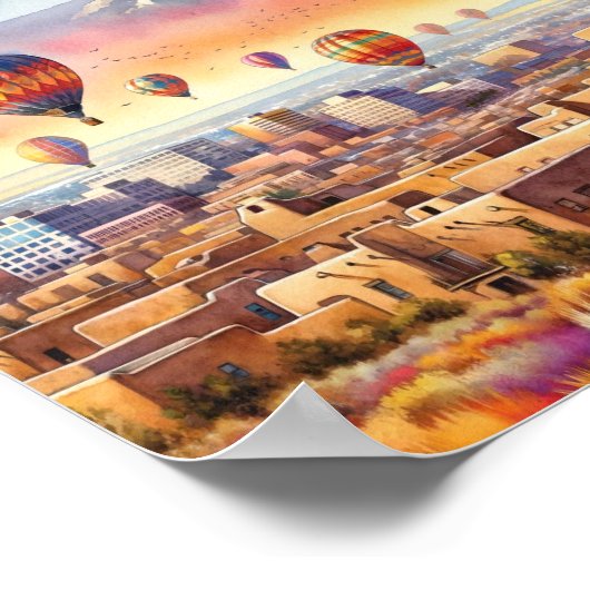 アルバカーキニューメキシコ旅行の場所の水色 ポスター (角)