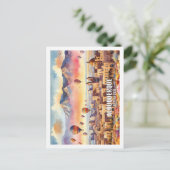 アルバカーキニューメキシコ有名な場所水色 ポストカード (スタンド正面)