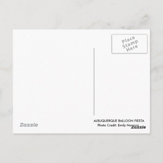 アルバカーキバルーンフェスタ葉書 ポストカード (裏面)