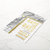 アルバカーキラブロケーター |結婚式の日付の保存 箔招待状 (回転した状態)