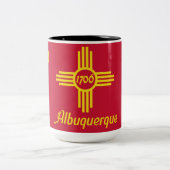 アルバカーキ国旗(ニューメキシコ) ツートーンマグカップ (中央)