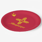 アルバカーキ国旗（ニューメキシコ） ペーパープレート (アングル)