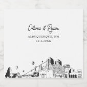 アルバカーキ結婚のシャンパンラベル スパークリングワインラベル (シングルラベル)