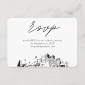 アルバカーキ結婚のミニマリストスケッチRSVP エンクロージャーカード (正面)