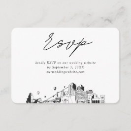 アルバカーキ結婚のミニマリストスケッチRSVP エンクロージャーカード