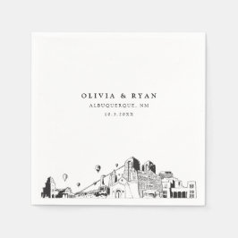 アルバカーキ結婚のミニマル紙 スタンダードカクテルナプキン