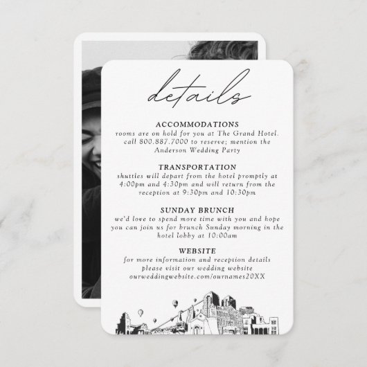 アルバカーキ結婚の垂直詳細 エンクロージャーカード (正面/裏面)