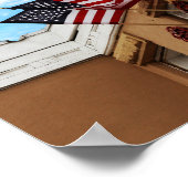 アルバカーキ飛んでいるアドビのアメリカ国旗 ポスター (角)