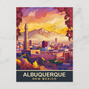 アルバカーキ ニューメキシコ州 都市スカイライン 旅行 ポストカード