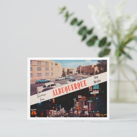 アルバカーキ、ニューメキシコ旅行からの挨拶 ポストカード (スタンド正面)