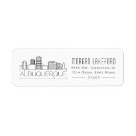 アルバカーキ、ニューメキシコ様式のスカイライン | ラベル
