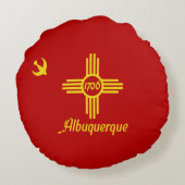 アルバカーキ（ニューメキシコ）市国旗 ラウンドクッション (裏面)