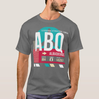 アルバカーキABQ空港コード スーツケースタグE Tシャツ