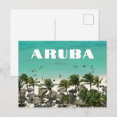 アルバカ​​リブ海島のビーチシーン ポストカード (正面/裏面)